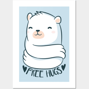 Polar Bear free hugs Posters and Art